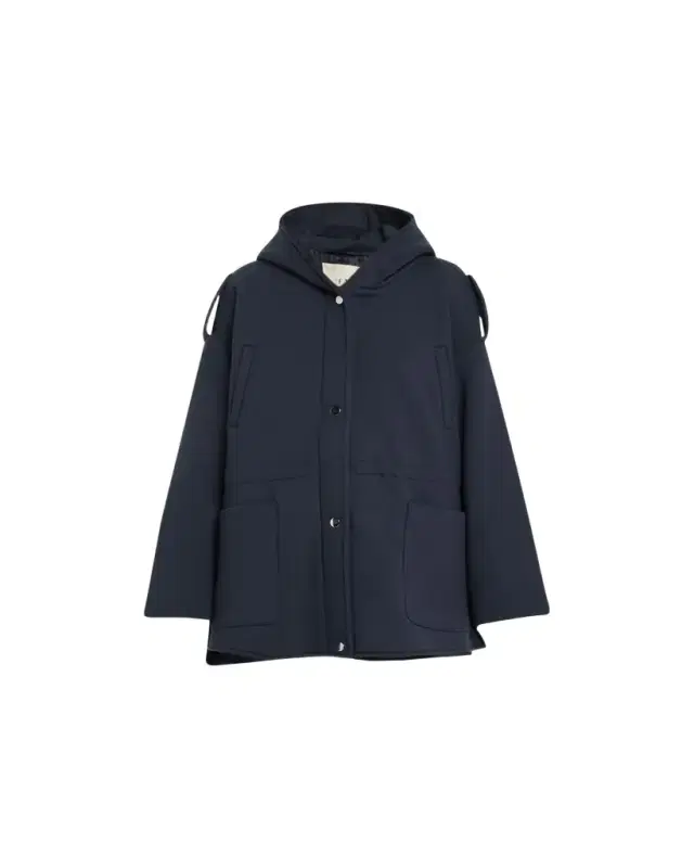 FAZ Ruby Hooded Top Coat with Drawcord Waist