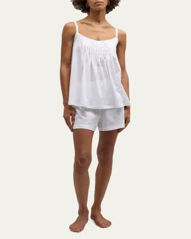 Hanro Julia Short Scoop-Neck Pintuck Pajama Set | Thumbnail 2 Hanro Julia Short Scoop-Neck Pintuck Pajama Set | Thumbnail 2