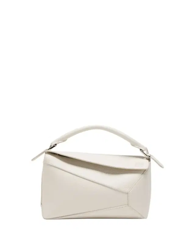 Puzzle Edge Small Top-Handle Bag in Grained Leather