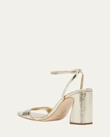 Loeffler Randall Malia Metallic Leather Block-Heel Sandals | Thumbnail 4