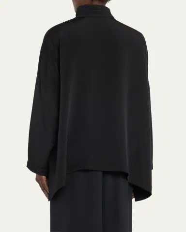 Eskandar Wide Longer Back Double Stand Collar Shirt (Mid Plus) | Thumbnail 3 Eskandar Wide Longer Back Double Stand Collar Shirt (Mid Plus) | Thumbnail 3