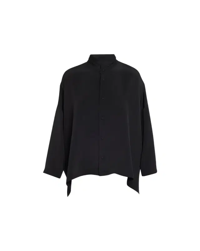 Eskandar Wide Longer Back Double Stand Collar Shirt (Mid Plus)