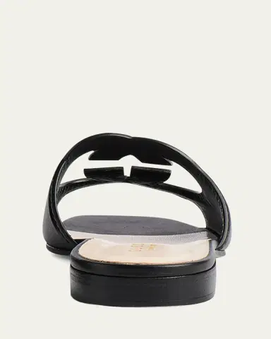Gucci Leather Logo Cutout Flat Sandals | Thumbnail 4
