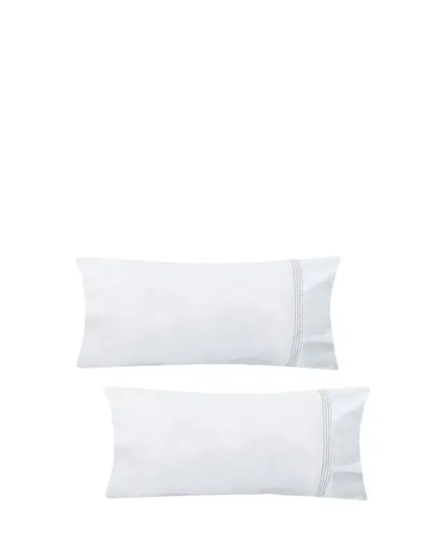 The Lino Essential Embroidered Pillowcase Pair, STANDARD CASE