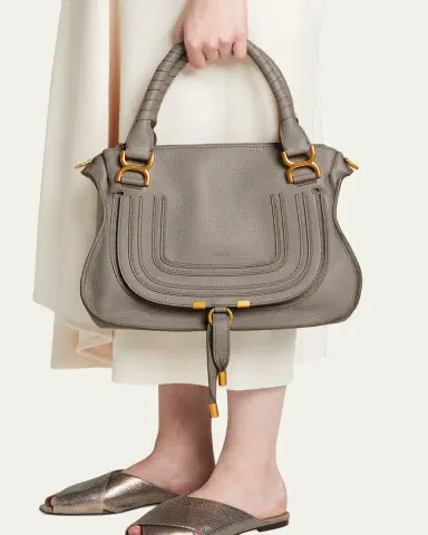 Chloé Marcie Medium Double Carry Satchel Bag in Grained Leather | Thumbnail 2 Chloé Marcie Medium Double Carry Satchel Bag in Grained Leather | Thumbnail 2