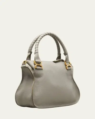 Chloé Marcie Medium Double Carry Satchel Bag in Grained Leather | Thumbnail 3 Chloé Marcie Medium Double Carry Satchel Bag in Grained Leather | Thumbnail 3