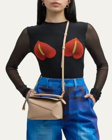 Loewe Puzzle Edge Mini Top-Handle Bag in Grained Leather | Thumbnail 9 Loewe Puzzle Edge Mini Top-Handle Bag in Grained Leather | Thumbnail 9