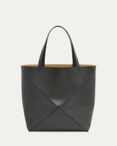 Loewe Puzzle Fold Large Tote Bag in Shiny Leather | Thumbnail 3