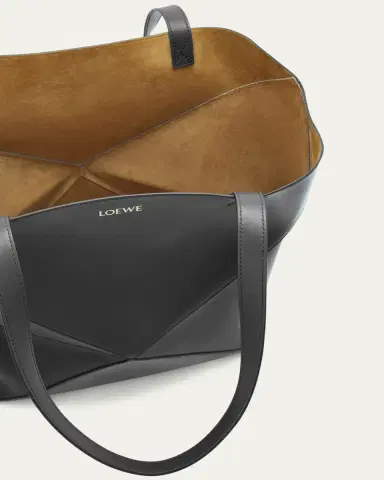 Loewe Puzzle Fold Large Tote Bag in Shiny Leather | Thumbnail 4