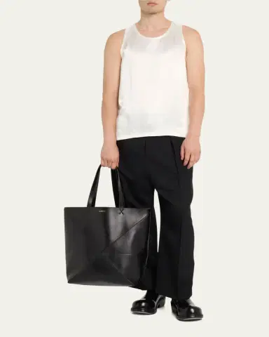 Loewe Puzzle Fold Large Tote Bag in Shiny Leather | Thumbnail 5