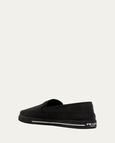 Prada Men's Triangle Logo Nylon Slip-On Loafers | Thumbnail 2 Prada Men's Triangle Logo Nylon Slip-On Loafers | Thumbnail 2