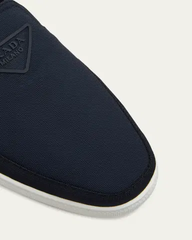 Prada Men's Triangle Logo Nylon Slip-On Loafers | Thumbnail 6 Prada Men's Triangle Logo Nylon Slip-On Loafers | Thumbnail 6