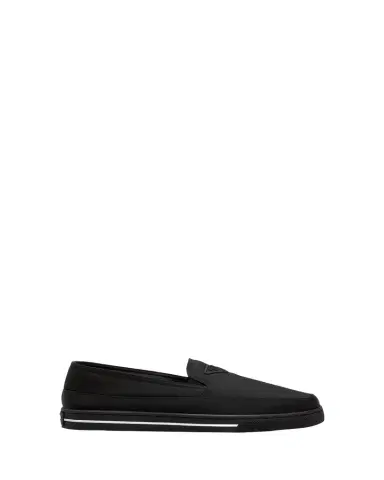 Prada Men's Triangle Logo Nylon Slip-On Loafers | Thumbnail 1 Prada Men's Triangle Logo Nylon Slip-On Loafers | Thumbnail 1