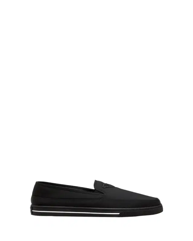 Men's Triangle Logo Nylon Slip-On Loafers
