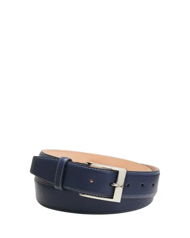 Simonnot Godard Men's Lagun Grained Leather Belt, 40mm