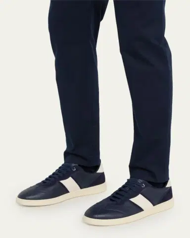 Ferragamo Men's Achille 1 Leather Low-Top Sneakers | Thumbnail 2