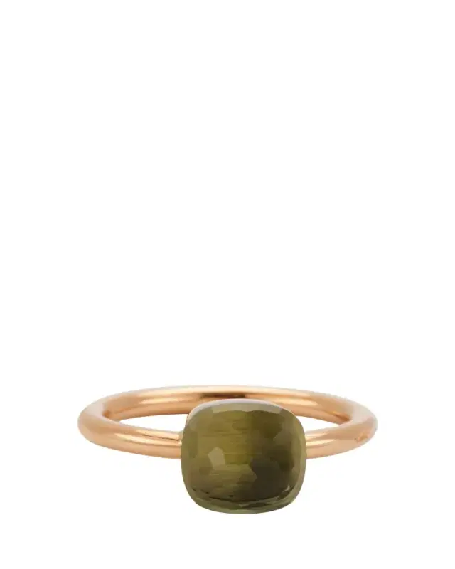 Pomellato Nudo Petite Rose & White Gold Ring with Prasiolite