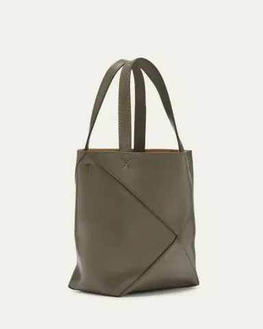 Loewe Puzzle Fold Mini Tote Bag in Shiny Leather | Thumbnail 3
