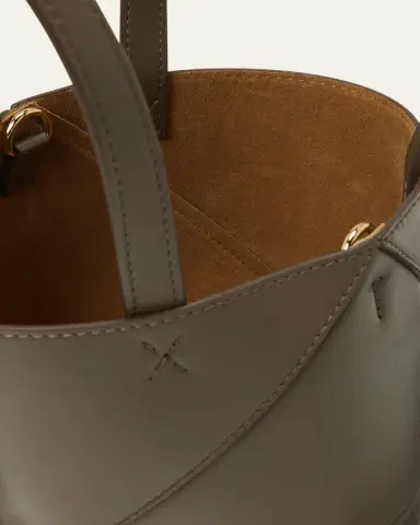Loewe Puzzle Fold Mini Tote Bag in Shiny Leather | Thumbnail 4