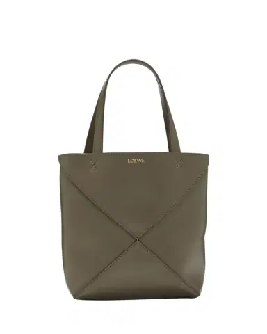 Loewe Puzzle Fold Mini Tote Bag in Shiny Leather | Thumbnail 1