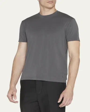 Tom Ford Men's Lyocell-Cotton Crewneck T-Shirt | Thumbnail 4