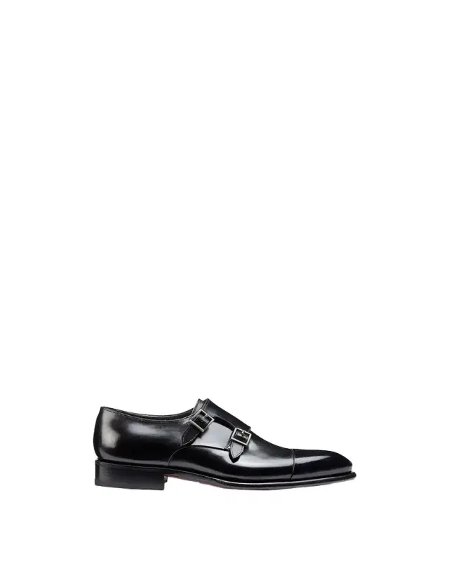 Santoni Men's Ira Double-Monk Leather Shoes