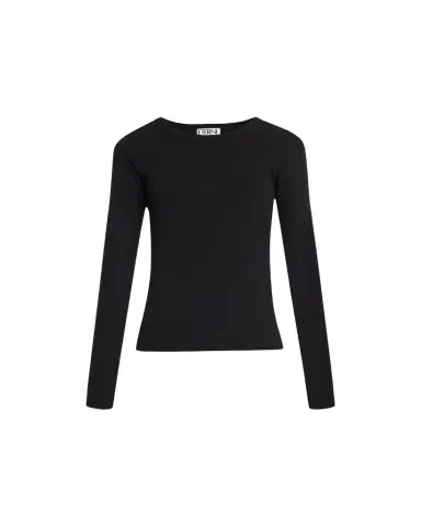 ÉTERNE Long-Sleeve Fitted Crewneck Top | Thumbnail 1