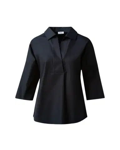 Akris punto Kimono-Sleeve Split-Neck Blouse | Thumbnail 1