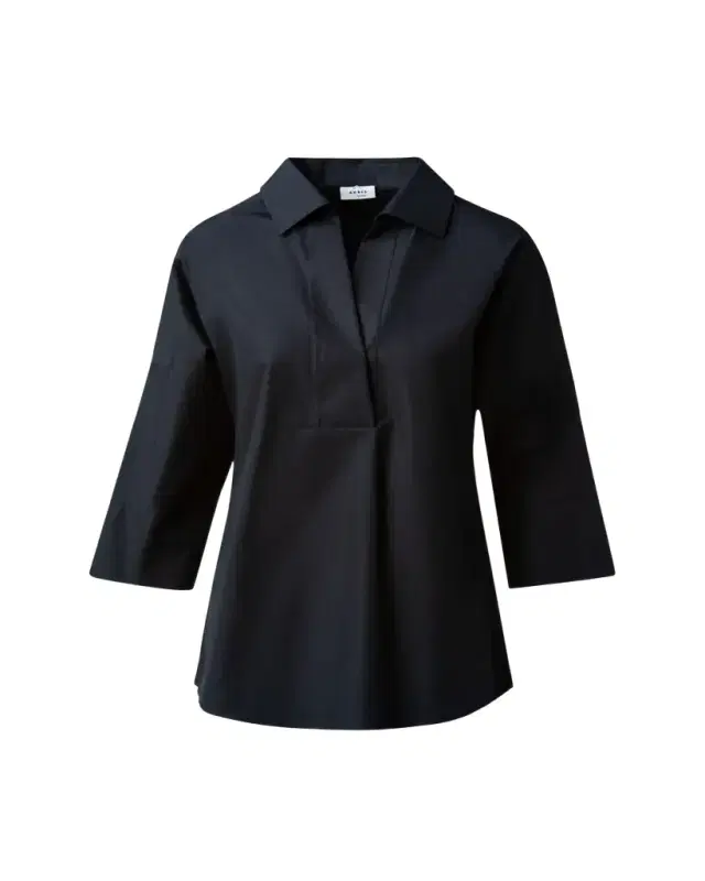 Akris punto Kimono-Sleeve Split-Neck Blouse