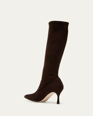 Manolo Blahnik Pamfilo Suede Stiletto Tall Boots | Thumbnail 4