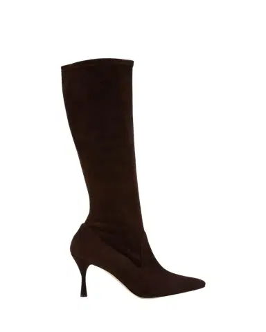 Manolo Blahnik Pamfilo Suede Stiletto Tall Boots | Thumbnail 1