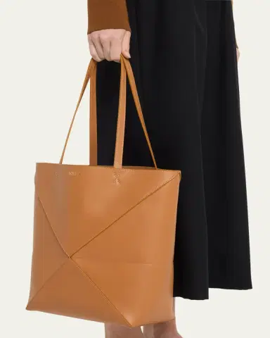 Loewe Puzzle Fold Medium Tote Bag in Shiny Leather | Thumbnail 6