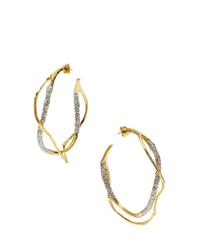 Intertwined Pave Hoop Earrings