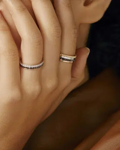 Boucheron Quatre Classique Ring in Tricolor Gold with Brown PVD and Diamonds | Thumbnail 2