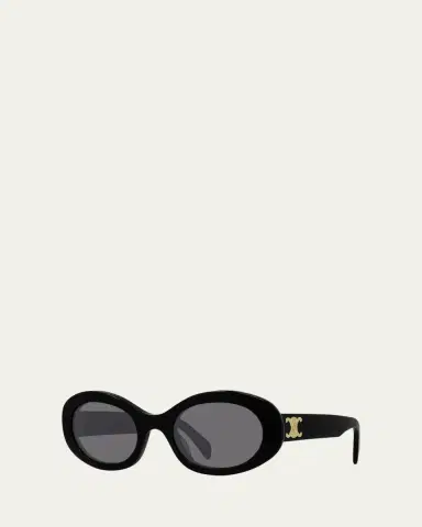 Celine Triomphe Logo Oval Acetate Sunglasses | Thumbnail 2