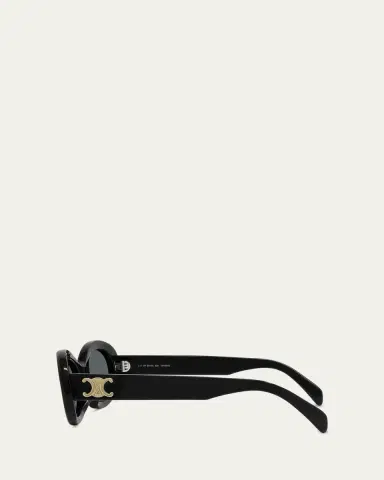 Celine Triomphe Logo Oval Acetate Sunglasses | Thumbnail 3