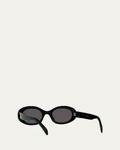 Celine Triomphe Logo Oval Acetate Sunglasses | Thumbnail 4
