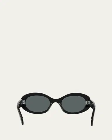 Celine Triomphe Logo Oval Acetate Sunglasses | Thumbnail 5