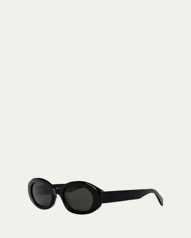 Celine Triomphe Logo Oval Acetate Sunglasses | Thumbnail 6