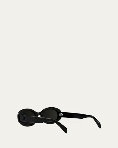 Celine Triomphe Logo Oval Acetate Sunglasses | Thumbnail 8