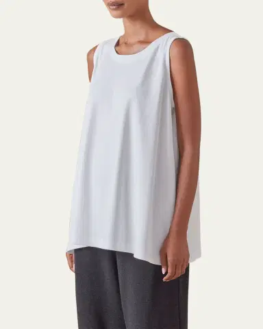 Eskandar A-Line Round-Neck Long Shell Top | Thumbnail 4