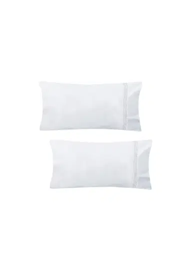 The Lino Essential Embroidered Pillowcase Pair, STANDARD CASE | Thumbnail 3 The Lino Essential Embroidered Pillowcase Pair, STANDARD CASE | Thumbnail 3