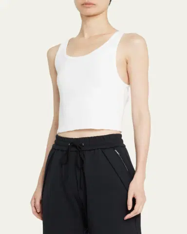 ÉTERNE Cropped Scoop-Neck Tank Top | Thumbnail 4