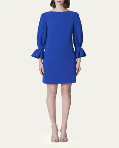 Carolina Herrera Ruffle-Cuff Shift Dress | Thumbnail 2 Carolina Herrera Ruffle-Cuff Shift Dress | Thumbnail 2