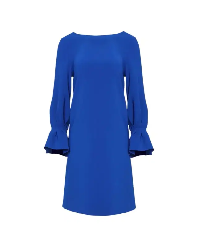 Ruffle-Cuff Shift Dress