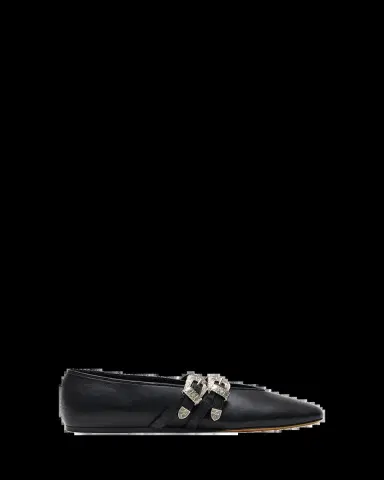 Le Monde Béryl Claudia Leather Dual-Buckle Ballerina Flats | Thumbnail 5