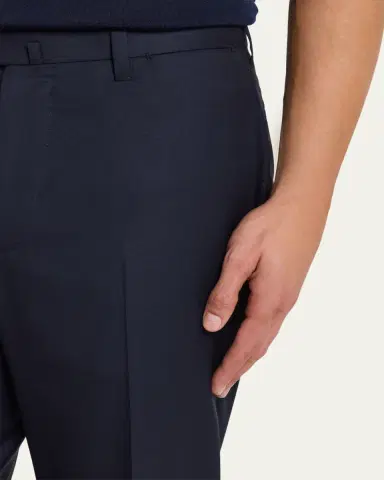 Cesare Attolini Men's Super 150's Wool Flat-Front Trousers | Thumbnail 13