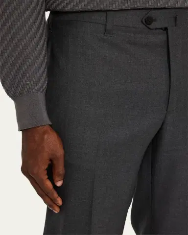 Cesare Attolini Men's Super 150's Wool Flat-Front Trousers | Thumbnail 5