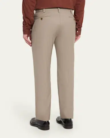 Cesare Attolini Men's Super 150's Wool Flat-Front Trousers | Thumbnail 7