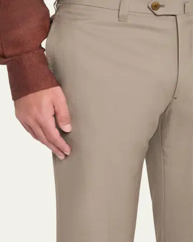 Cesare Attolini Men's Super 150's Wool Flat-Front Trousers | Thumbnail 9